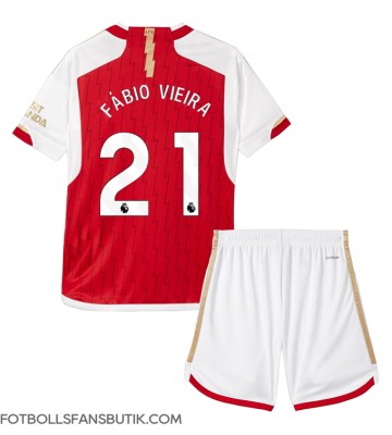 Arsenal Fabio Vieira #21 Replika Hemmatröja Barn 2023-24 Kortärmad (+ Korta byxor)